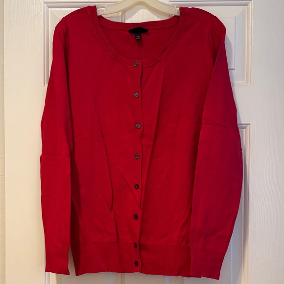 Lane Bryant Red Button-Up Cardigan - Picture 1 of 1